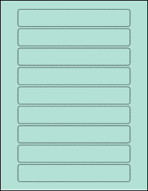 Sheet of 6.5" x 1" Pastel Green labels