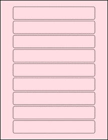 Sheet of 6.5" x 1" Pastel Pink labels