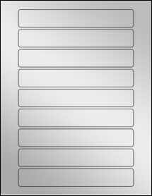 Sheet of 6.5" x 1" Silver Foil Inkjet labels