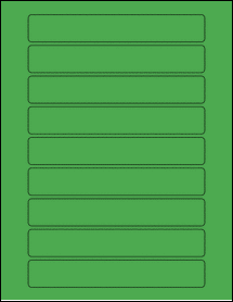 Sheet of 6.5" x 1" True Green labels