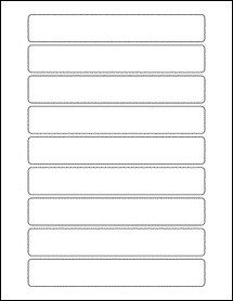 Sheet of 6.5" x 1" Removable White Matte labels