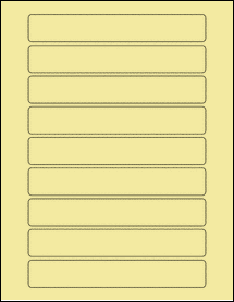 Sheet of 6.5" x 1" Pastel Yellow labels