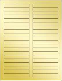 Sheet of 3.5" x 0.5" Gold Foil Inkjet labels