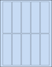 Sheet of 1.43" x 5.18" Pastel Blue labels