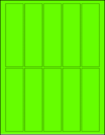 Sheet of 1.43" x 5.18" Fluorescent Green labels
