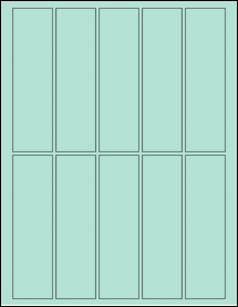 Sheet of 1.43" x 5.18" Pastel Green labels