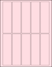 Sheet of 1.43" x 5.18" Pastel Pink labels