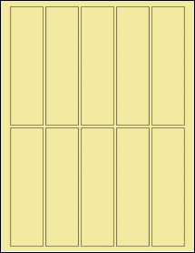 Sheet of 1.43" x 5.18" Pastel Yellow labels
