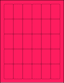 Sheet of 1.2465" x 1.9965" Fluorescent Pink labels