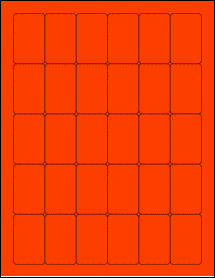 Sheet of 1.2465" x 1.9965" Fluorescent Red labels