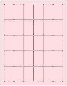 Sheet of 1.2465" x 1.9965" Pastel Pink labels