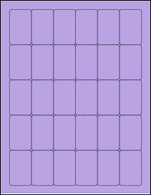 Sheet of 1.2465" x 1.9965" True Purple labels