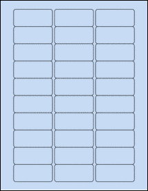 Sheet of 2.25" x 1" Pastel Blue labels