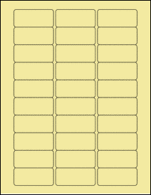 Sheet of 2.25" x 1" Pastel Yellow labels