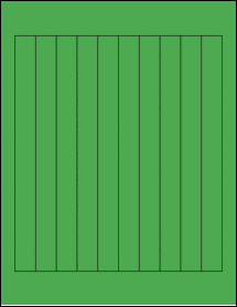 Sheet of 0.75" x 8.5" True Green labels