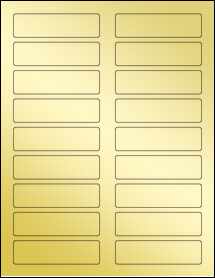 Sheet of 3.4375" x 0.9375" Gold Foil Inkjet labels