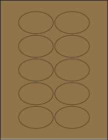 Sheet of 2.75" x 1.75" Brown Kraft labels