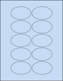 Sheet of 2.75" x 1.75" Pastel Blue labels