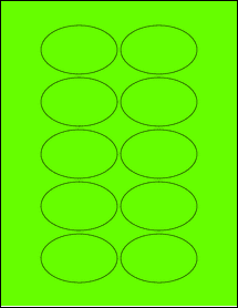 Sheet of 2.75" x 1.75" Fluorescent Green labels