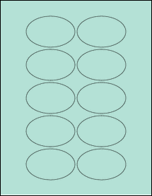 Sheet of 2.75" x 1.75" Pastel Green labels