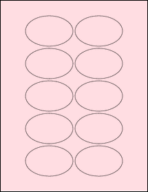 Sheet of 2.75" x 1.75" Pastel Pink labels