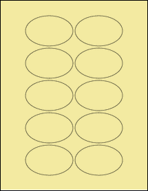 Sheet of 2.75" x 1.75" Pastel Yellow labels