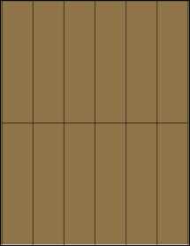 Sheet of 1.4" x 5.5" Brown Kraft labels