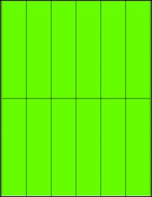 Sheet of 1.4" x 5.5" Fluorescent Green labels