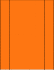 Sheet of 1.4" x 5.5" Fluorescent Orange labels