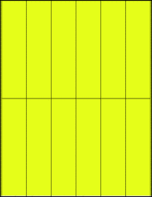 Sheet of 1.4" x 5.5" Fluorescent Yellow labels