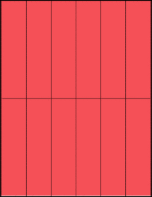 Sheet of 1.4" x 5.5" True Red labels