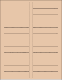 Sheet of 3.5" x 0.875" Light Tan labels