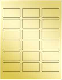 Sheet of 2.375" x 1.25" Gold Foil Inkjet labels