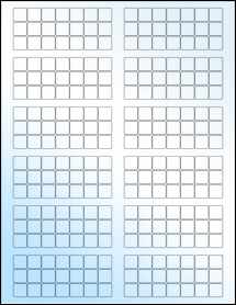 Sheet of 0.49" x 0.49" White Gloss Laser labels