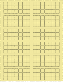 Sheet of 0.49" x 0.49" Pastel Yellow labels