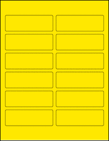 Sheet of 3.75" x 1.25" True Yellow labels