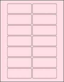 Sheet of 3.25" x 1.33" Pastel Pink labels