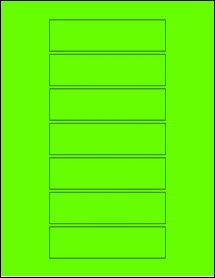Sheet of 4.625" x 1.25" Fluorescent Green labels