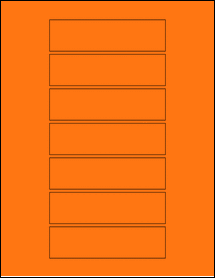 Sheet of 4.625" x 1.25" Fluorescent Orange labels