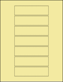 Sheet of 4.625" x 1.25" Pastel Yellow labels
