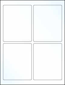 Sheet of 3.75" x 4.75" Clear Gloss Laser labels