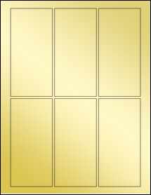 Sheet of 2.375" x 5" Gold Foil Laser labels