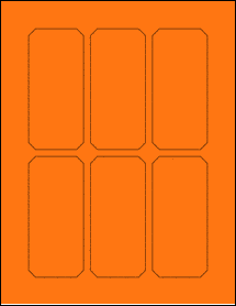 Sheet of 2" x 4.375" Fluorescent Orange labels