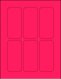 Sheet of 2" x 4.375" Fluorescent Pink labels