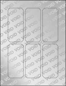 Sheet of 2" x 4.375" Void Silver Polyester labels