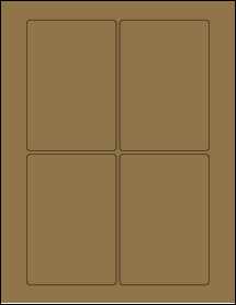 Sheet of 3.25" x 4.75" Brown Kraft labels