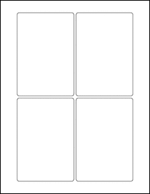 Sheet of 3.25" x 4.75" Weatherproof Gloss Inkjet labels