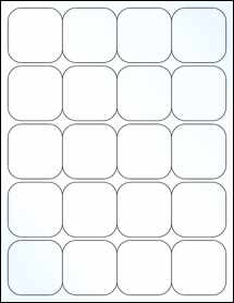 Sheet of 2" x 2" Clear Gloss Laser labels