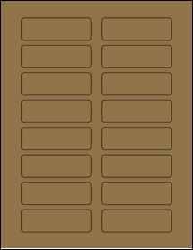 Sheet of 3.1" x 1" Brown Kraft labels