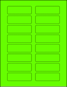 Sheet of 3.1" x 1" Fluorescent Green labels